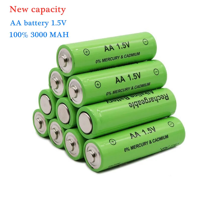 New AA Battery 3000 MAh Rechargeable Battery NI-MH 1.5 V AA Battery for Clocks Mice, Computers Toys So On
New AA Battery 3000 MAh Rechargeable Battery NI-MH 1.5 V AA Battery for Clocks Mice, Computers Toys So On