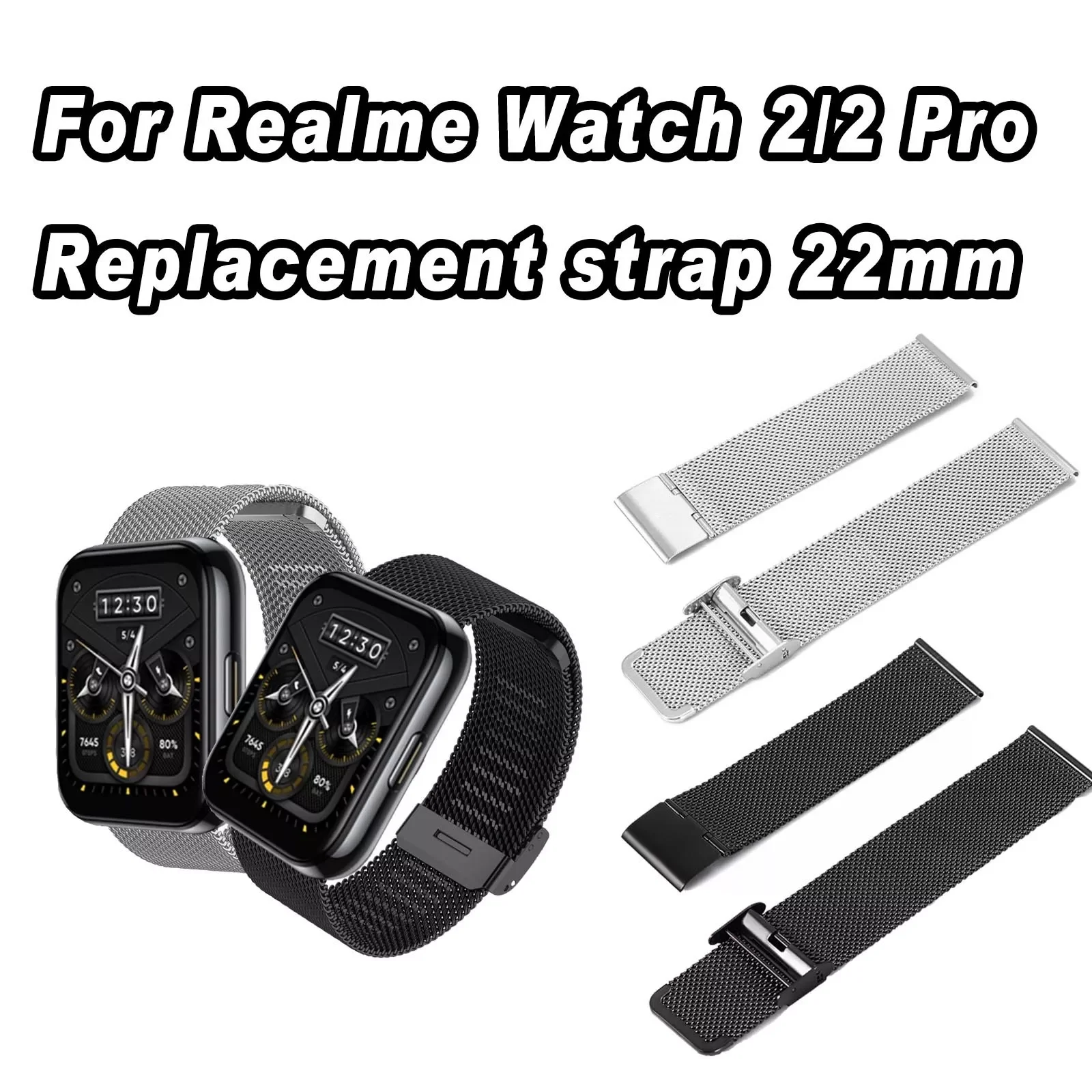 New Strap For Realme Watch 2/2Pro 22mm Replacement Wristband Fashion Buckle Metal Mesh Strap For Realme Watch 2/2 Pro Watchstrap
New Strap For Realme Watch 2/2Pro 22mm Replacement Wristband Fashion Buckle Metal Mesh Strap For Realme Watch 2/2 Pro Watchstrap
