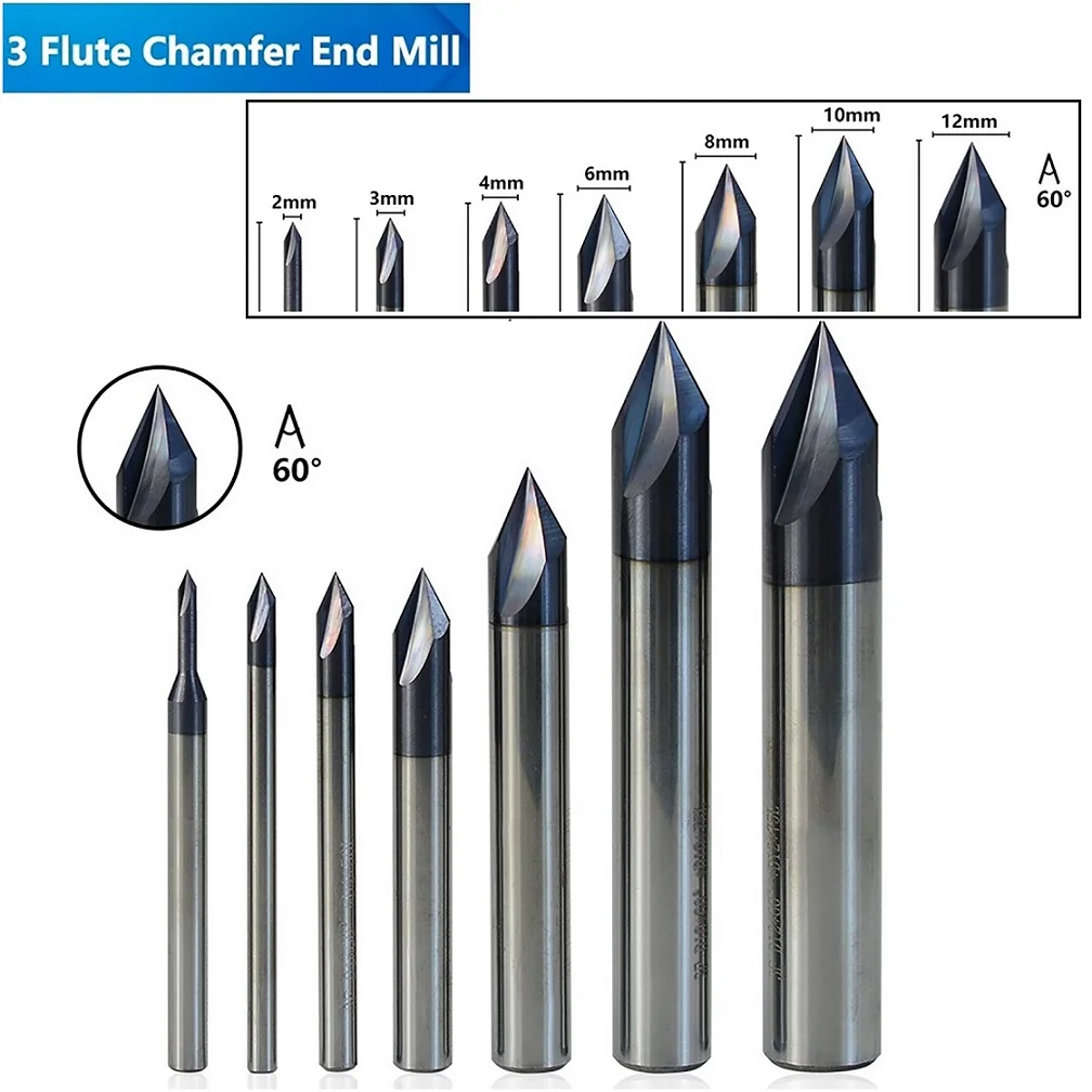 3 Flute Chamfer Milling Cutter 60 Degrees CNC Router Bit 2-12mm Tungsten Carbide Chamfer End Mill CNC Engraving Milling Tool
3 Flute Chamfer Milling Cutter 60 Degrees CNC Router Bit 2-12mm Tungsten Carbide Chamfer End Mill CNC Engraving Milling Tool