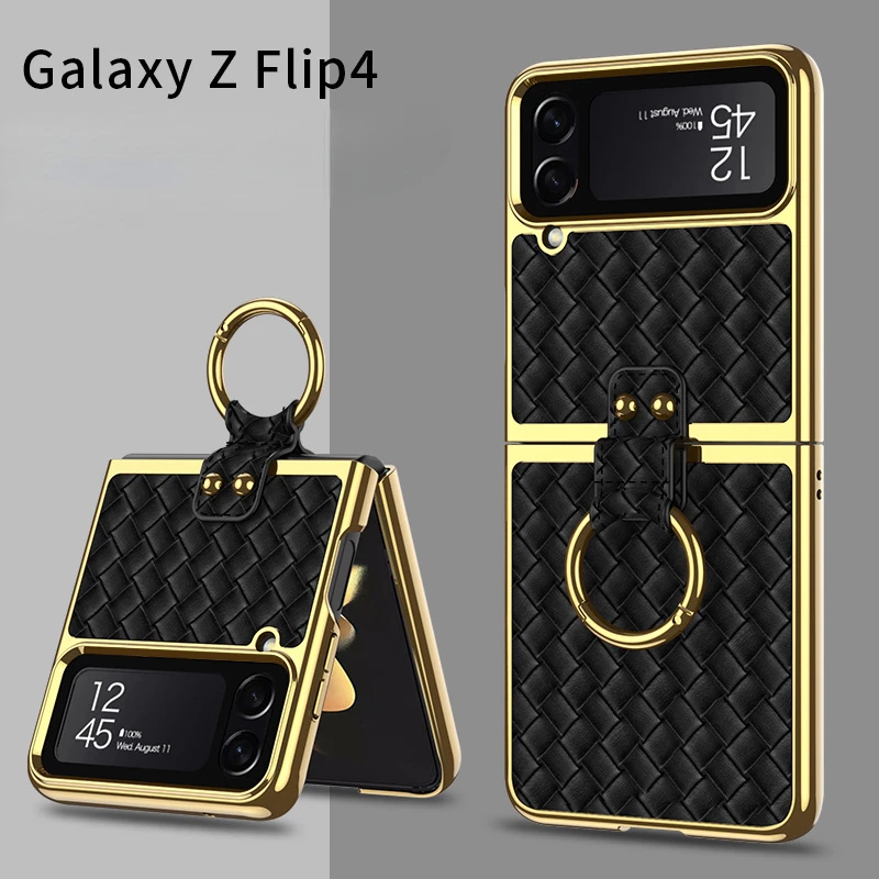 Case For Samsung Z Flip4 Flip3 Phone Case with Ring Folding Woven Leather Pattern Stand Plain Leather ZFlip4 3 Protective Cover
Case For Samsung Z Flip4 Flip3 Phone Case with Ring Folding Woven Leather Pattern Stand Plain Leather ZFlip4 3 Protective Cover