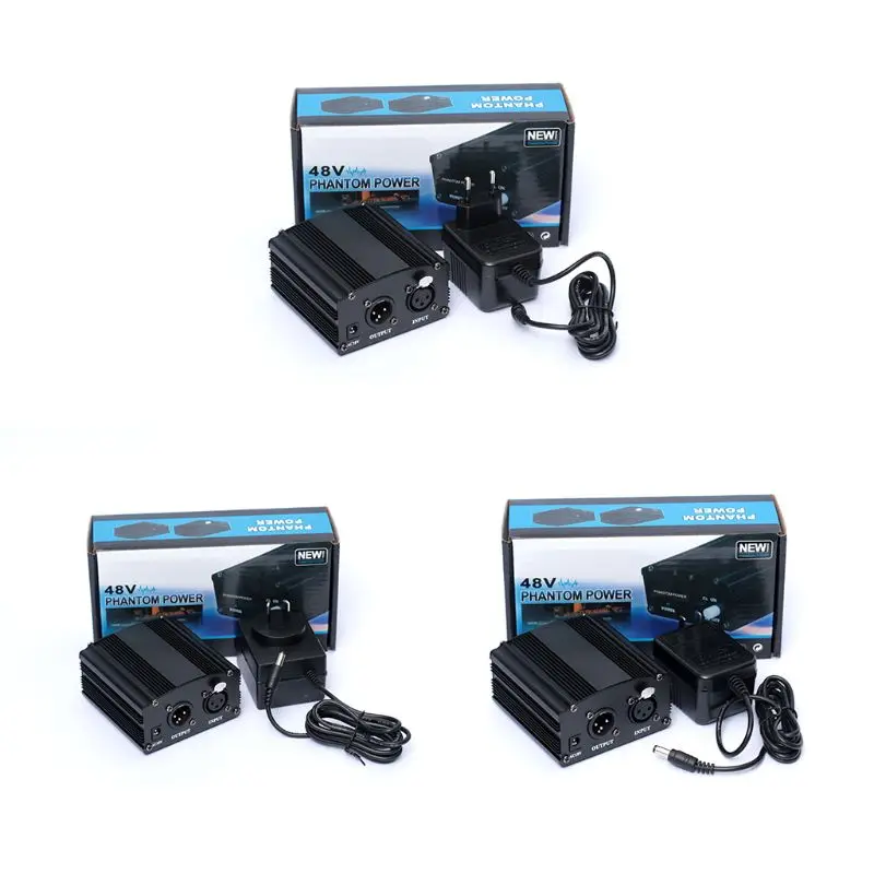 B03F 48V Phantom Power Supply with Adapter AU US EU Plug for Condenser Mic Accessories Kit
B03F 48V Phantom Power Supply with Adapter AU US EU Plug for Condenser Mic Accessories Kit