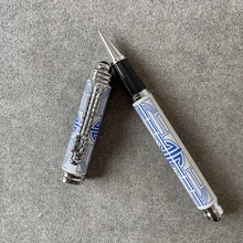 Luxury Mb Monte Blue And White Porcelain Emperors Dragon blance ink Rollerball Pen School stationery