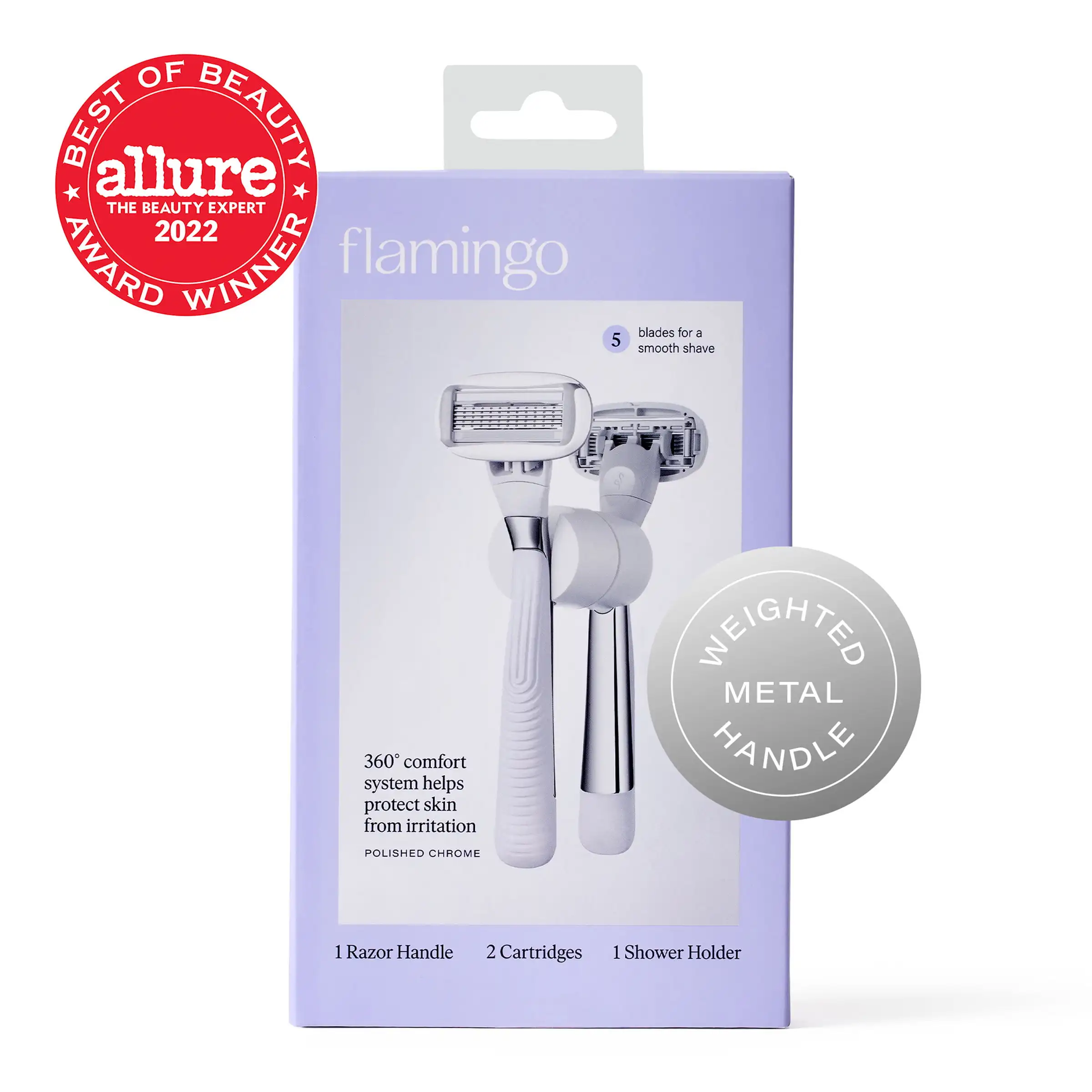 Women's 5-Blade Razor - 1 Razor Handle and 2 Razor Blade Refills, Polished Chrome
Women's 5-Blade Razor - 1 Razor Handle and 2 Razor Blade Refills, Polished Chrome
