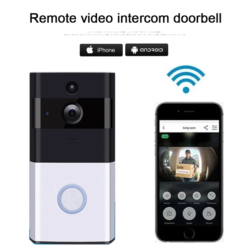 Wireless WiFi Smart Video Doorbell Camera Video Intercom With Bell Night Vision IP Doorbell Wireless Home Security Camera 
Wireless WiFi Smart Video Doorbell Camera Video Intercom With Bell Night Vision IP Doorbell Wireless Home Security Camera