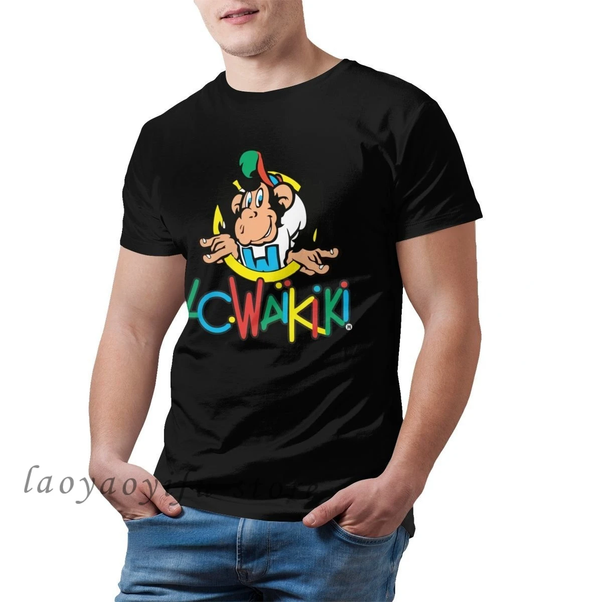 Kawaii футболка с изображением обезьяны Lc Waikiki Monkey товарная Графические футболки