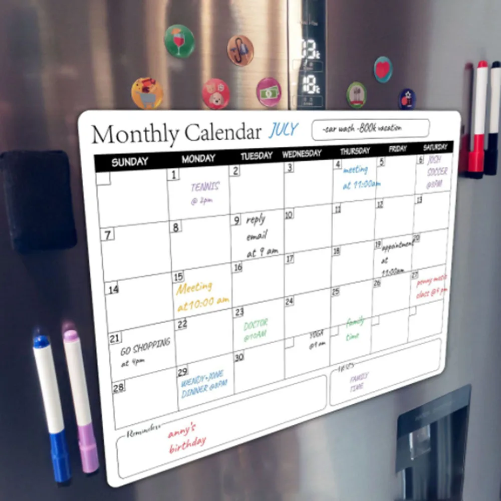 1 Piece Magnetic Monthly Week Planner Calendar Sheet Dry Erase Calendar Whiteboard Refrigerator Message Board Home Decoration 
1 Piece Magnetic Monthly Week Planner Calendar Sheet Dry Erase Calendar Whiteboard Refrigerator Message Board Home Decoration