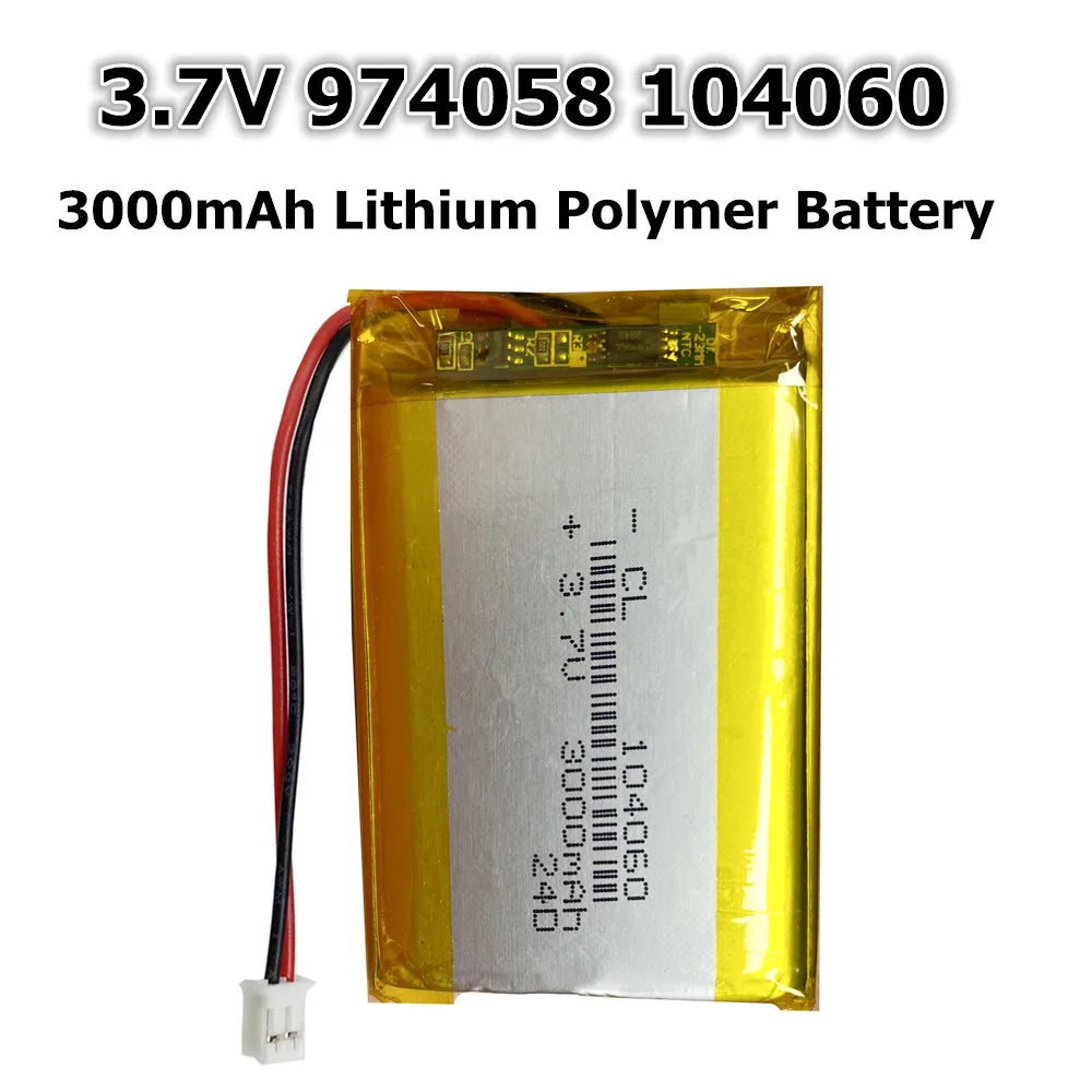 974058 104060 3000 мАч Lipo Cell 3 7 В литий-полимерный аккумулятор PH2.0 2P для массажного