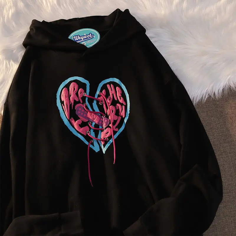 Oversized Heart Printing Streetwear Hoodies Womens Grunge Kawaii Goth Hoodie Y2K Tops Hip-hop Female Women Sweatshirts
Oversized Heart Printing Streetwear Hoodies Womens Grunge Kawaii Goth Hoodie Y2K Tops Hip-hop Female Women Sweatshirts