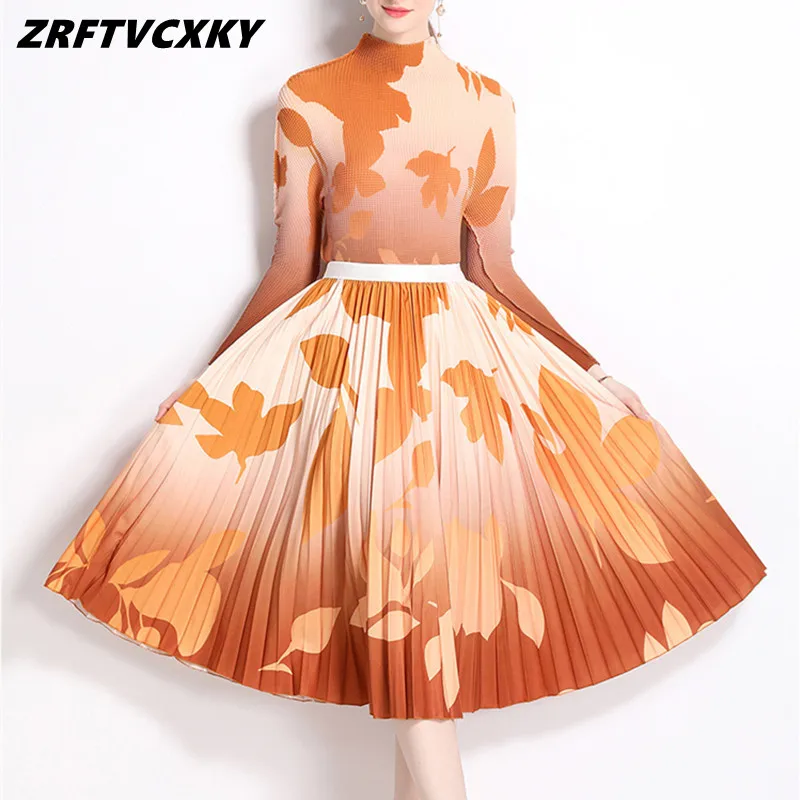 Женский костюм из двух предметов, Топ с длинным рукавом и высоким воротом и юбка миди с высокой талией, осень 2023
Женский костюм из двух предметов, Топ с длинным рукавом и высоким воротом и юбка миди с высокой талией, осень 2023