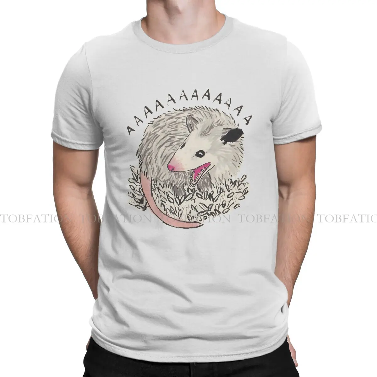 Футболка Opossum He Screams мужские футболки в готическом стиле летняя одежда из 100%