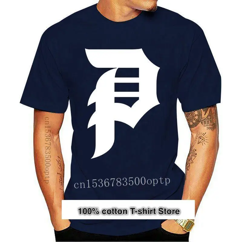 

Camiseta de Skate de diseño primitivo para hombre, camiseta de manga corta con cuello redondo, azul, Verano