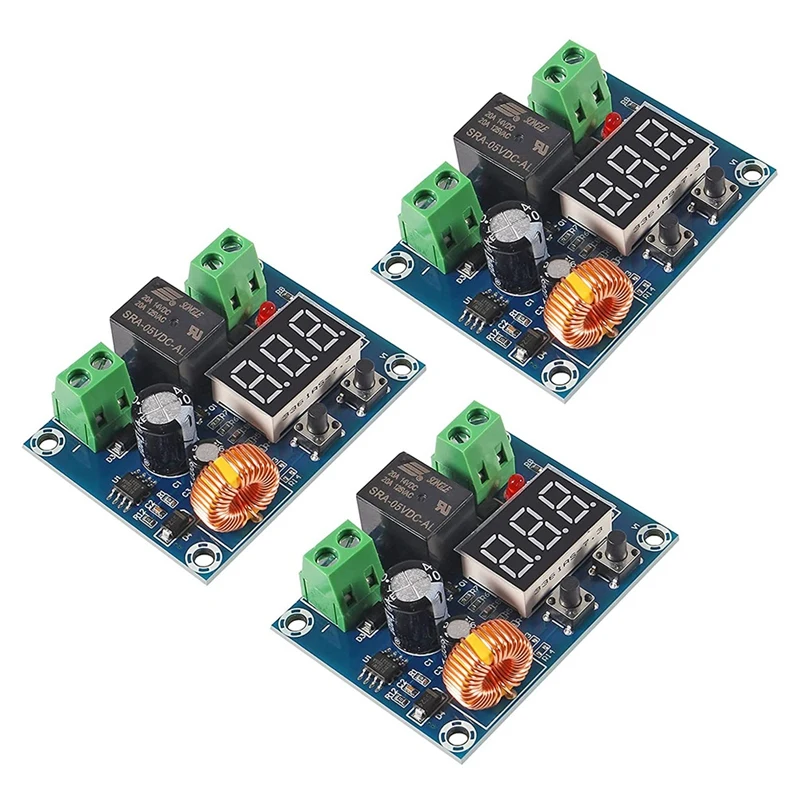 

3PCS DC 12V-36V Voltage Protection Module Digital Low Voltage Protector Disconnect Switch Over Discharge Protection