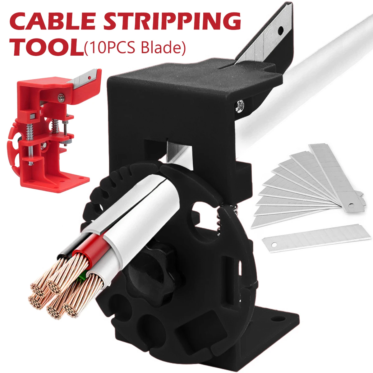 Портативный инструмент для зачистки проводов с 10 лезвиями
Портативный инструмент для зачистки проводов с 10 лезвиями