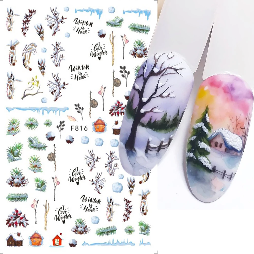 Winter Snowy Tree Nail Stickers Cartoon Penguins Bear Sliders Cat Deer Snowman Nail Decals Christmas Decoration 2022 New NLF816
Winter Snowy Tree Nail Stickers Cartoon Penguins Bear Sliders Cat Deer Snowman Nail Decals Christmas Decoration 2022 New NLF816