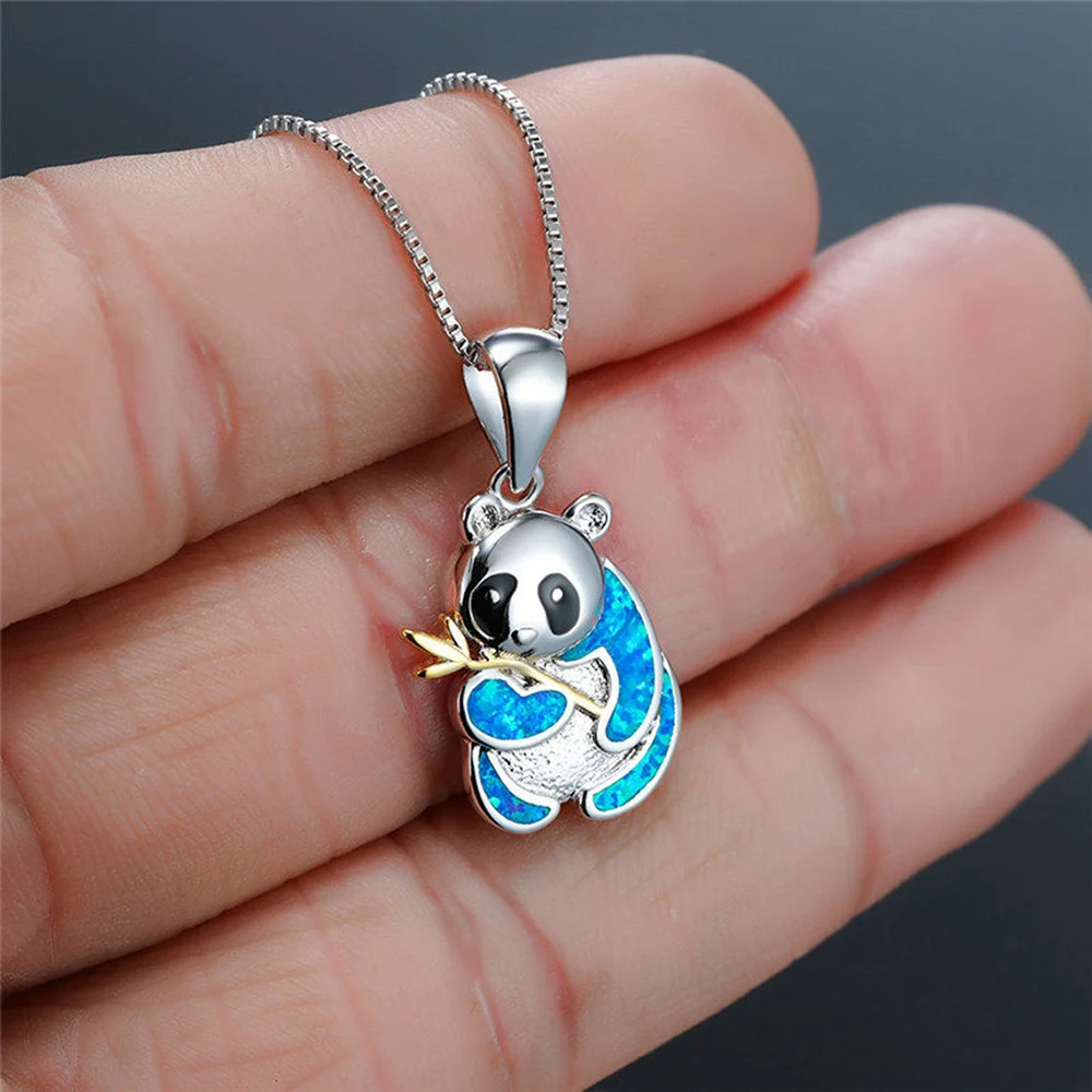 Harong Panda Necklace Silver Plated Panda Jewelry Women Long Chain Blue Opal Cute Animal Bear Bamboo Pendant Necklaces Gift
Harong Panda Necklace Silver Plated Panda Jewelry Women Long Chain Blue Opal Cute Animal Bear Bamboo Pendant Necklaces Gift