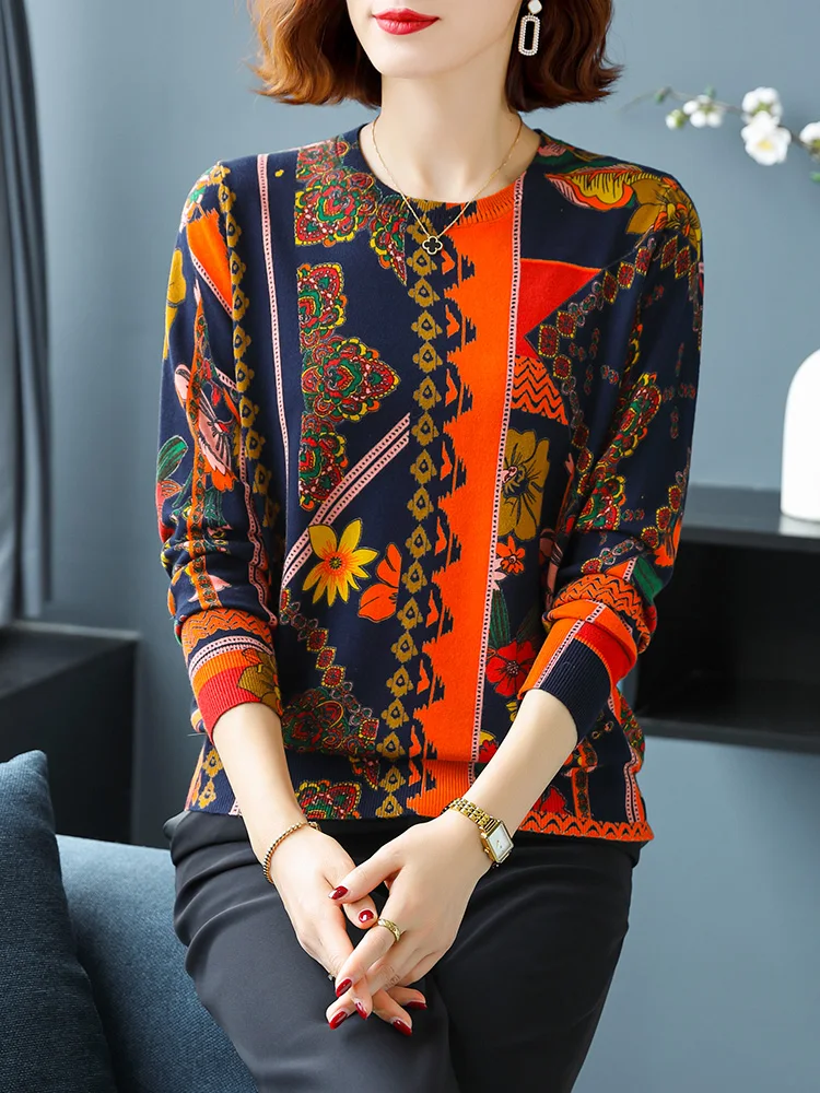 Geometry Print Sweaters Autumn Spring Soft O Neck Knit Pullover Pull Femme Female Casual Jumper Long Sleeve Women's Sweater
Geometry Print Sweaters Autumn Spring Soft O Neck Knit Pullover Pull Femme Female Casual Jumper Long Sleeve Women's Sweater