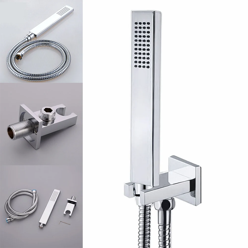 None Shower Holder Handheld Hose Shower Head Set Shower Holder Shower Hose Silver Square Stainless With Outlet
None Shower Holder Handheld Hose Shower Head Set Shower Holder Shower Hose Silver Square Stainless With Outlet