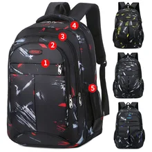 Boys Black Backpack Large Capacity Leisure Travel Bag College Student Bag Can Be Used As Laptop Bag Schoolbag