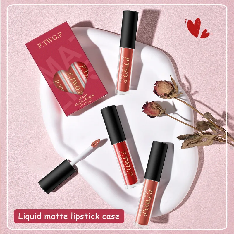 P.TWO.P 3Pcs/set Matte Lip Tint Set Long Wearing Waterproof Lipstick Kit Highly Pigmented Lip Makeup 2023 NEW 
P.TWO.P 3Pcs/set Matte Lip Tint Set Long Wearing Waterproof Lipstick Kit Highly Pigmented Lip Makeup 2023 NEW