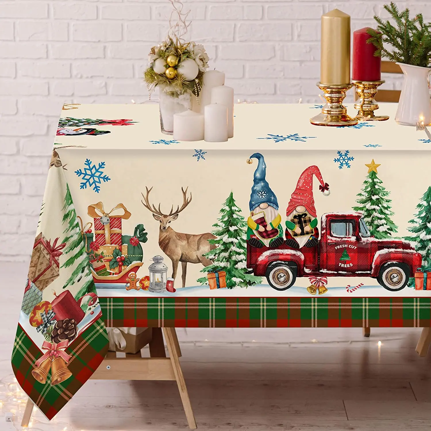 Christmas Gnome Snowman Truck Washable Vintage Ornament Table Cover for Picnic Party Outdoor Dinner Restaurant Table Cloth
Christmas Gnome Snowman Truck Washable Vintage Ornament Table Cover for Picnic Party Outdoor Dinner Restaurant Table Cloth