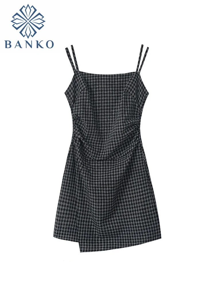 Dress Women Summer Skinny Hot Sexy Spaghetti Strap Mini Frocks Female Black Plaid Vintage Leisure Street Simple Vestidos Popular
Dress Women Summer Skinny Hot Sexy Spaghetti Strap Mini Frocks Female Black Plaid Vintage Leisure Street Simple Vestidos Popular