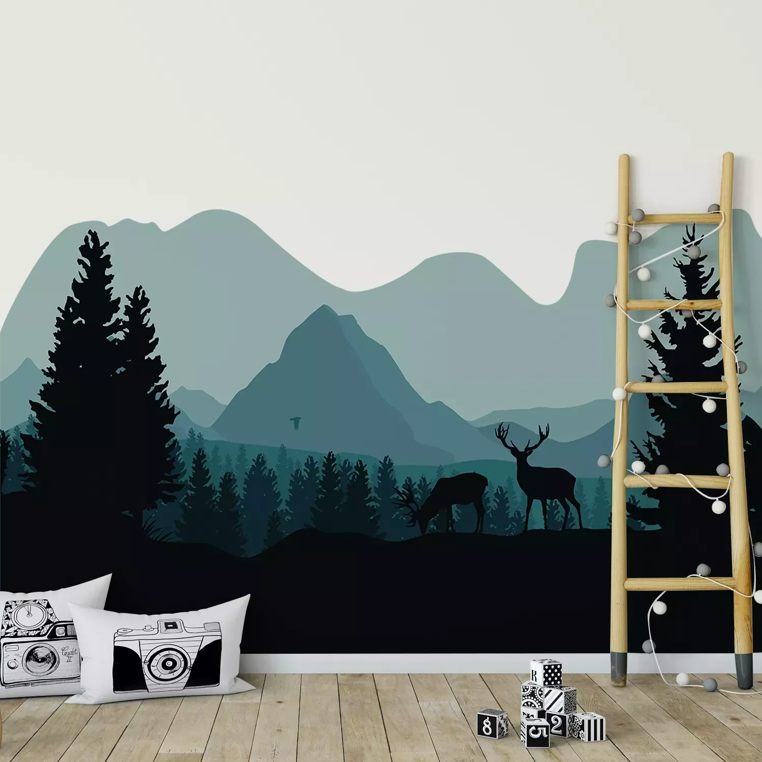 Green Forest Deers Cartoon Wall Mural for Kids Room Kindergarten Home Decoration Waterproof Self-adhesive Fabric Stickers
Green Forest Deers Cartoon Wall Mural for Kids Room Kindergarten Home Decoration Waterproof Self-adhesive Fabric Stickers