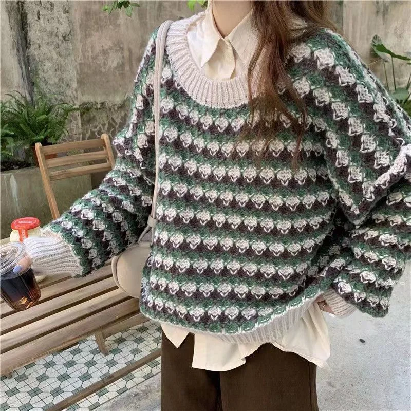 bumpcolor women's pullover long sleeve sweater women's autumn and winter new lazy wind coat women's clothing 
bumpcolor women's pullover long sleeve sweater women's autumn and winter new lazy wind coat women's clothing