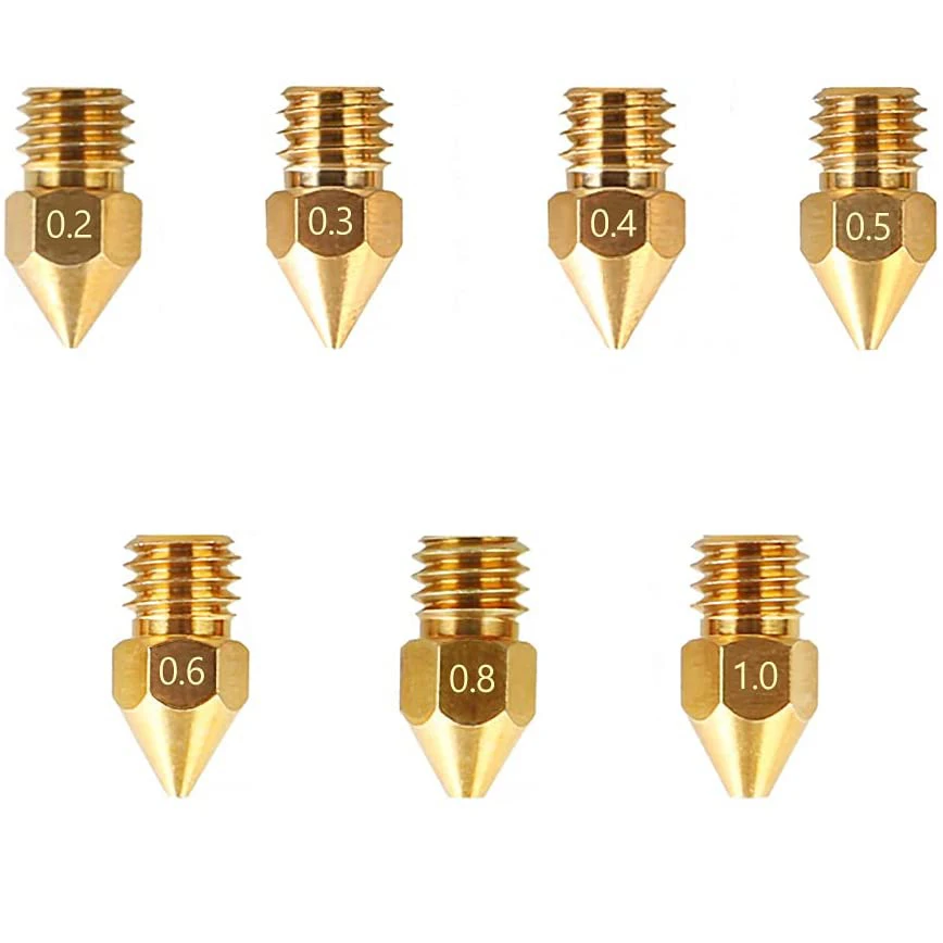 5/10PCS MK8 Brass Nozzle 0.2MM 0.3MM 0.4MM 0.5MM Extruder Print Head Nozzle For 1.75MM CR10 CR10S Ender-3 3D Printer Accessories
5/10PCS MK8 Brass Nozzle 0.2MM 0.3MM 0.4MM 0.5MM Extruder Print Head Nozzle For 1.75MM CR10 CR10S Ender-3 3D Printer Accessories