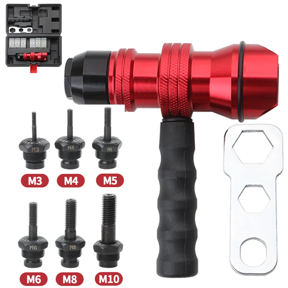 Electric Rivet Gun M3~M10 Riveting Core Pulling conversion head aluminum alloy nail riveting tool for electric drill/hand wrench
Electric Rivet Gun M3~M10 Riveting Core Pulling conversion head aluminum alloy nail riveting tool for electric drill/hand wrench