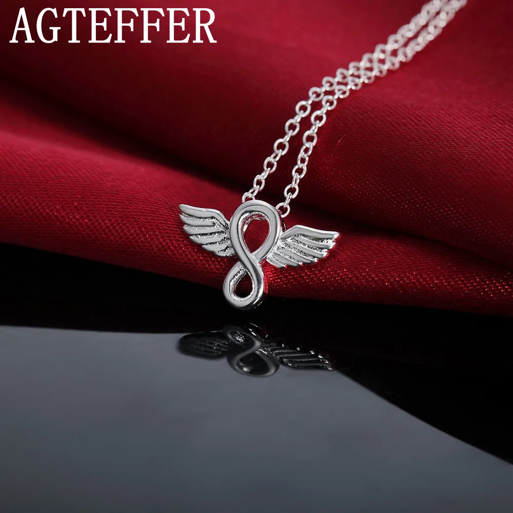 AGTEFFER 925 Sterling Silver Angel Wings Clavicle Necklace Ladies Fashion Wedding Charm Jewelry Gifts
AGTEFFER 925 Sterling Silver Angel Wings Clavicle Necklace Ladies Fashion Wedding Charm Jewelry Gifts