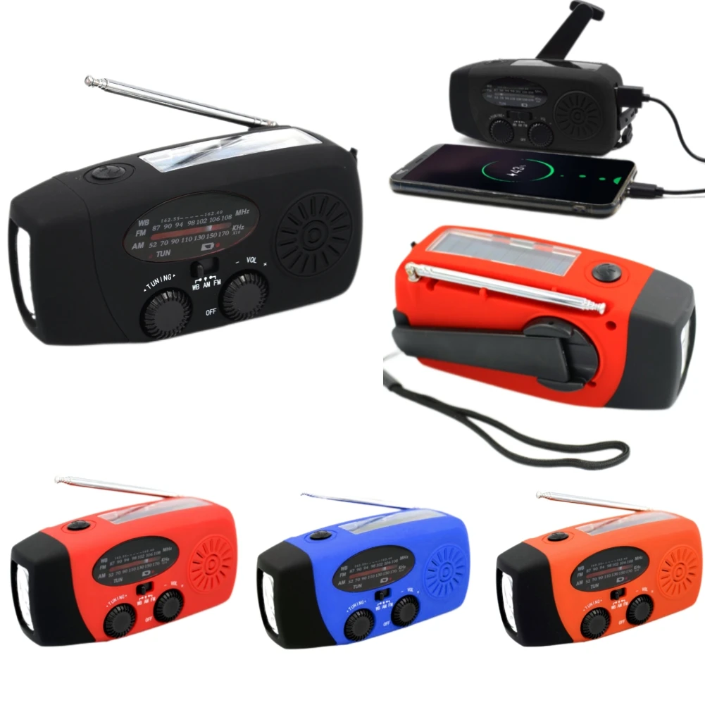 Emergency Hand Crank Weather Radio Portable Hand FM AM WB NOAA Radio Hand Crank Solar 2000mAh Radio LED Flashlight
Emergency Hand Crank Weather Radio Portable Hand FM AM WB NOAA Radio Hand Crank Solar 2000mAh Radio LED Flashlight