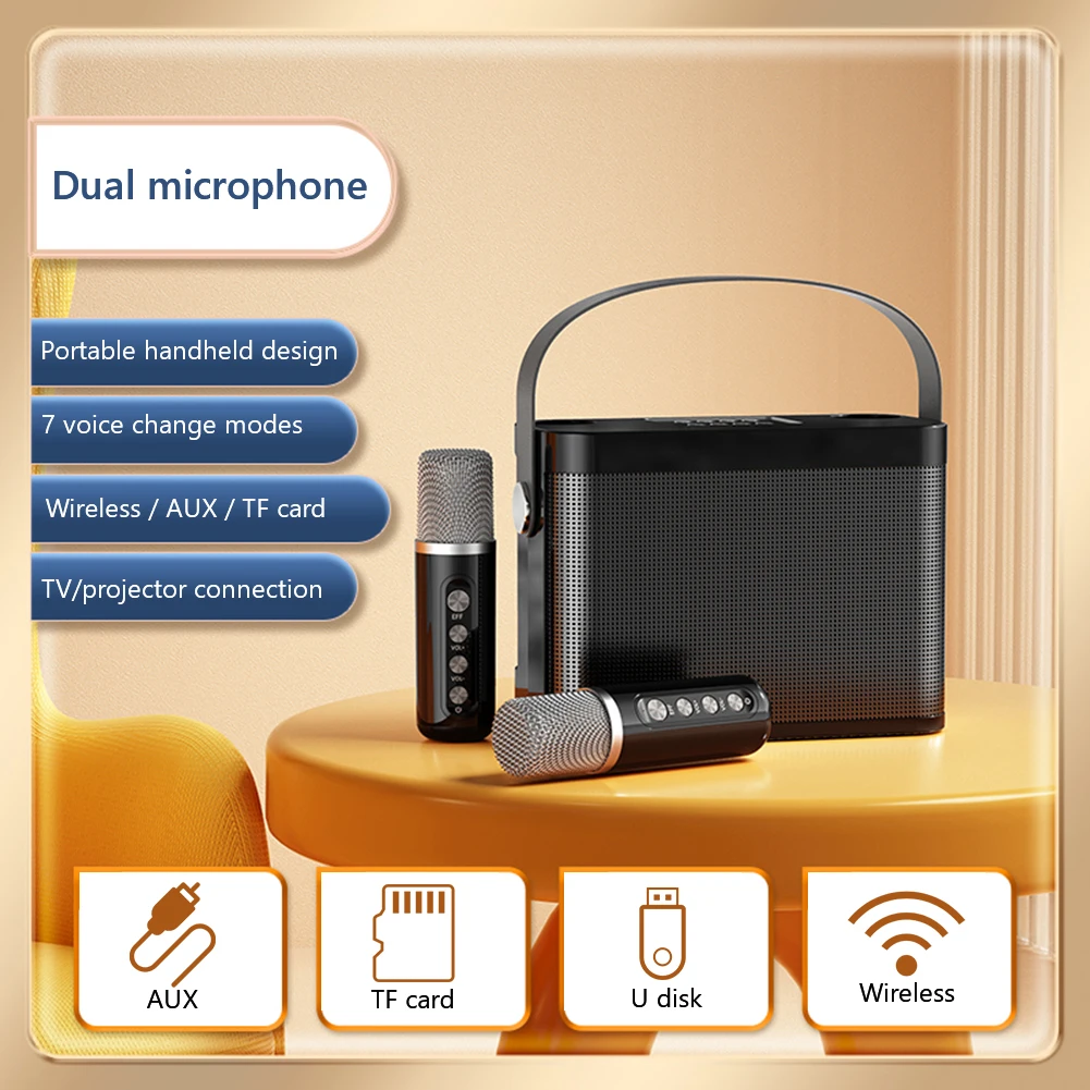 YS-219 Wireless Microphone Speaker Set Outdoor Portable Karaoke Machine with 2 Microphone Bluetooth-compatible Family Party Kara
YS-219 Wireless Microphone Speaker Set Outdoor Portable Karaoke Machine with 2 Microphone Bluetooth-compatible Family Party Kara