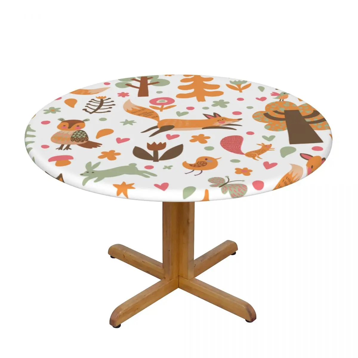 Round Table Cover for Dining Table Elastic Tablecloth Lovely Autumn Foxes Owl Squirrel And Birds Fitted House Hotel Decoration
Round Table Cover for Dining Table Elastic Tablecloth Lovely Autumn Foxes Owl Squirrel And Birds Fitted House Hotel Decoration