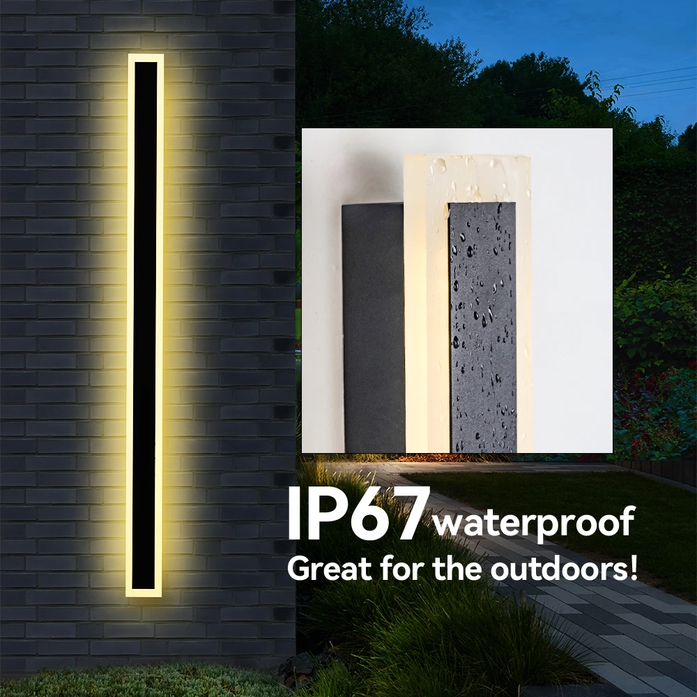 Outdoor Wall Lamp IP67 Waterproof LED Wall Light 180cm 200cm Gate Light for Garden Porch Light AC85-265V Long Black Wall Light
Outdoor Wall Lamp IP67 Waterproof LED Wall Light 180cm 200cm Gate Light for Garden Porch Light AC85-265V Long Black Wall Light