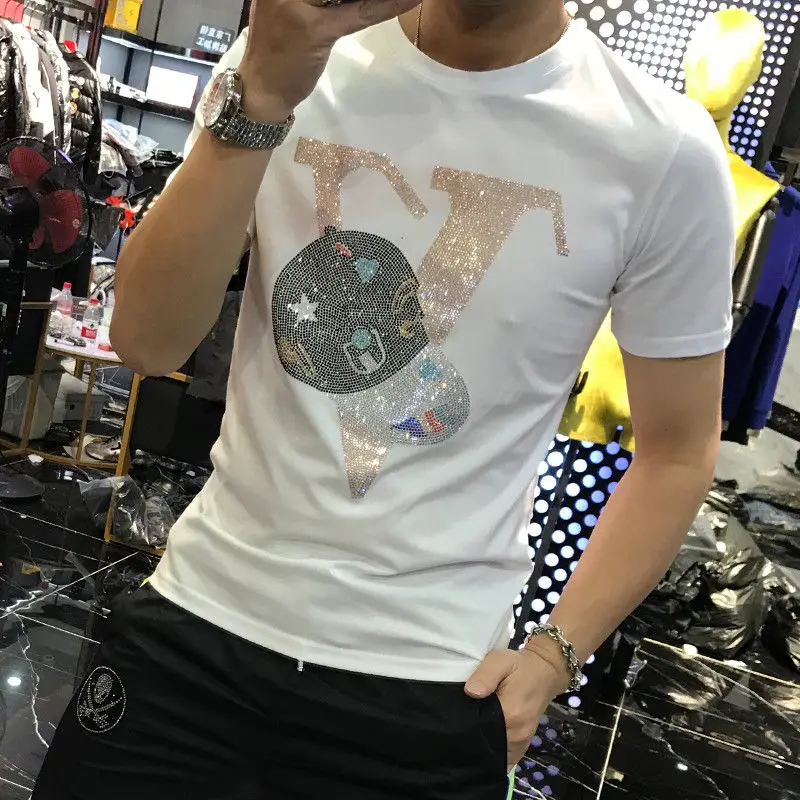 Tide brand short-sleeved t-shirt men's 2022 summer mercerized cotton half-sleeved round neck Slim heavy work hot drill top tide
Tide brand short-sleeved t-shirt men's 2022 summer mercerized cotton half-sleeved round neck Slim heavy work hot drill top tide
