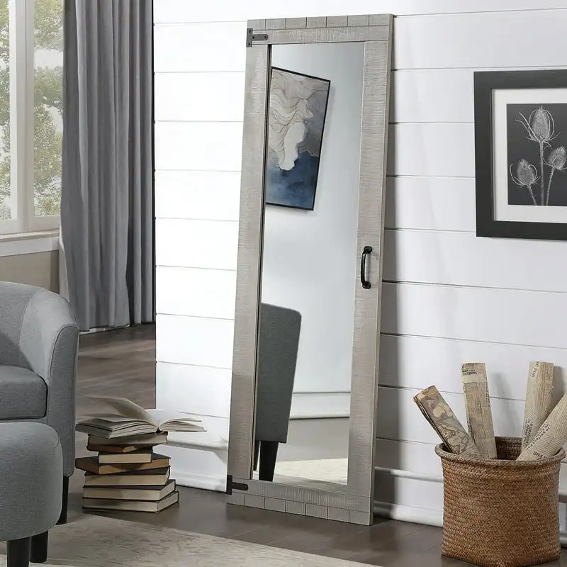 Co. Gray Humphrey Barn Door Standing Mirror, Farmhouse, Rectangular, 20 x 0.75 x 60 in
Co. Gray Humphrey Barn Door Standing Mirror, Farmhouse, Rectangular, 20 x 0.75 x 60 in