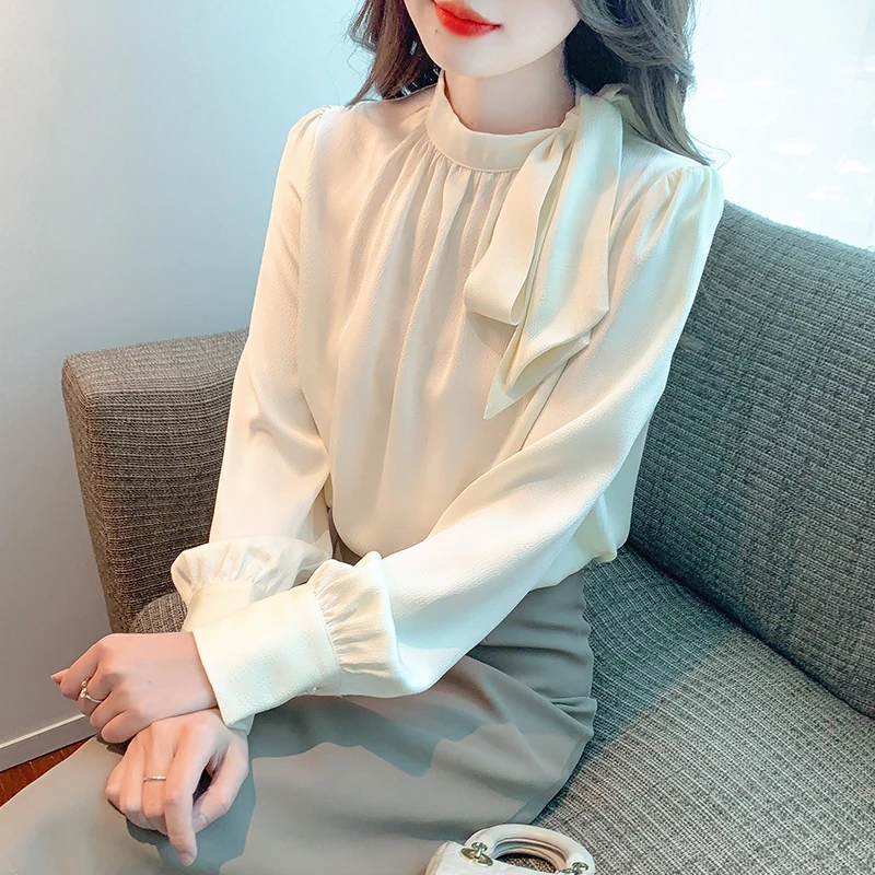 Chiffon Women's Shirt Summer 2023 New Casual Solid Blouses Loose Long Sleeves Bow Top O-neck Ladies Clothing YCMYUNYAN
Chiffon Women's Shirt Summer 2023 New Casual Solid Blouses Loose Long Sleeves Bow Top O-neck Ladies Clothing YCMYUNYAN