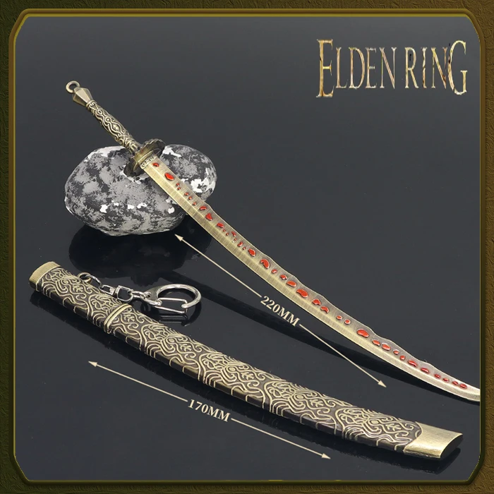 

Elden кольцо мечи катаны Nichirin железный метеоритный нож сплав брелок 22 см оружие Модель украшения игрушки для детей подарок