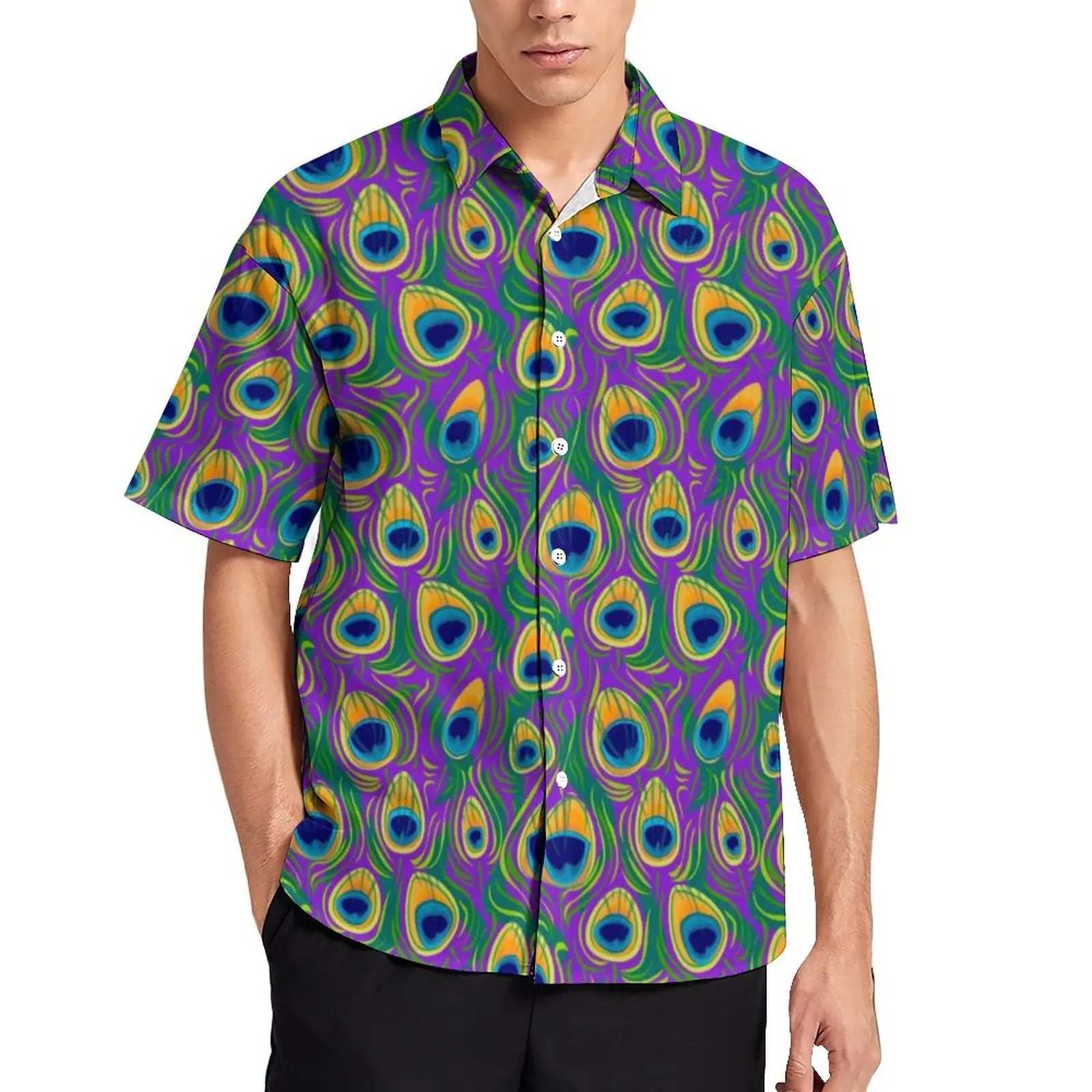 Pretty Birds Blouses Men Peacock Feathe Print Casual Shirts Hawaiian Short-Sleeved Custom Harajuku Oversized Vacation Shirt Gift
Pretty Birds Blouses Men Peacock Feathe Print Casual Shirts Hawaiian Short-Sleeved Custom Harajuku Oversized Vacation Shirt Gift