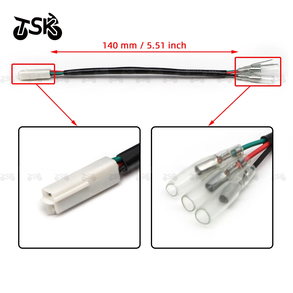 

2pcs Turn Signals Wire Plug Adapters Indicator Cable Lead Connectors For Honda CBR250R CBR600F4 CBR900RR CBR954RR VT750