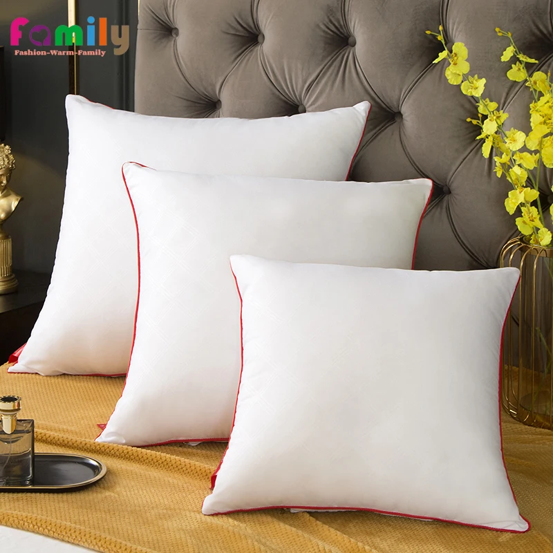 

Square White Peached Fabric Cushion Insert Decorative Pillows PP Cotton Filling 500g for 50x50cm 380grams Pillowcase with Zipper