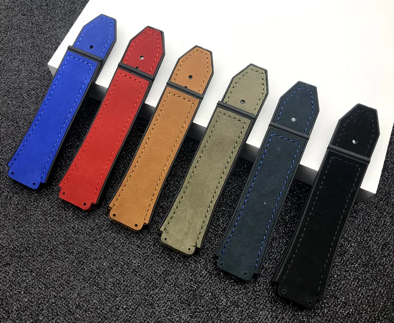 Top quality cow leather 25*19mm Rubber Watchband butterfly Buckle for Hublot strap for Big Bang belt Watch band logo Free Tools
Top quality cow leather 25*19mm Rubber Watchband butterfly Buckle for Hublot strap for Big Bang belt Watch band logo Free Tools