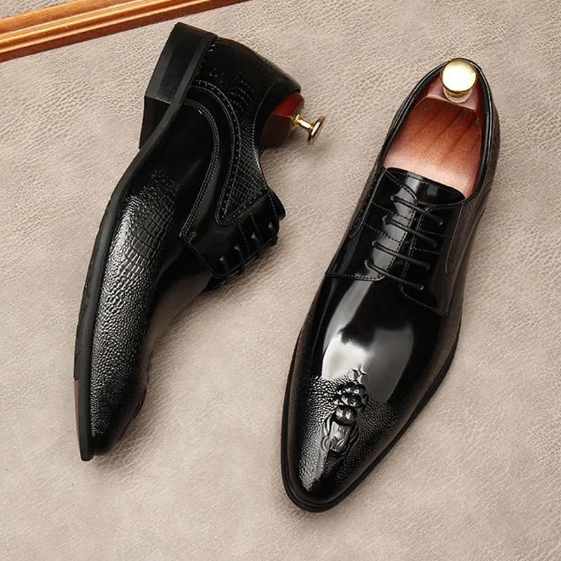 Spring Autumn Mens Loafers Genuine Leather Crocodile Pattern Lace Up Dress Shoes Men Wedding Casual Business Shoes Black Khaki
Spring Autumn Mens Loafers Genuine Leather Crocodile Pattern Lace Up Dress Shoes Men Wedding Casual Business Shoes Black Khaki