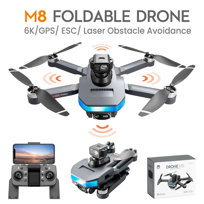

M8 Pro GPS Drone 6K HD Dual Camera WiFi FPV Professional Aerial Photography Obstacle Avoidance Helicopter Foldable RC Quadcopter