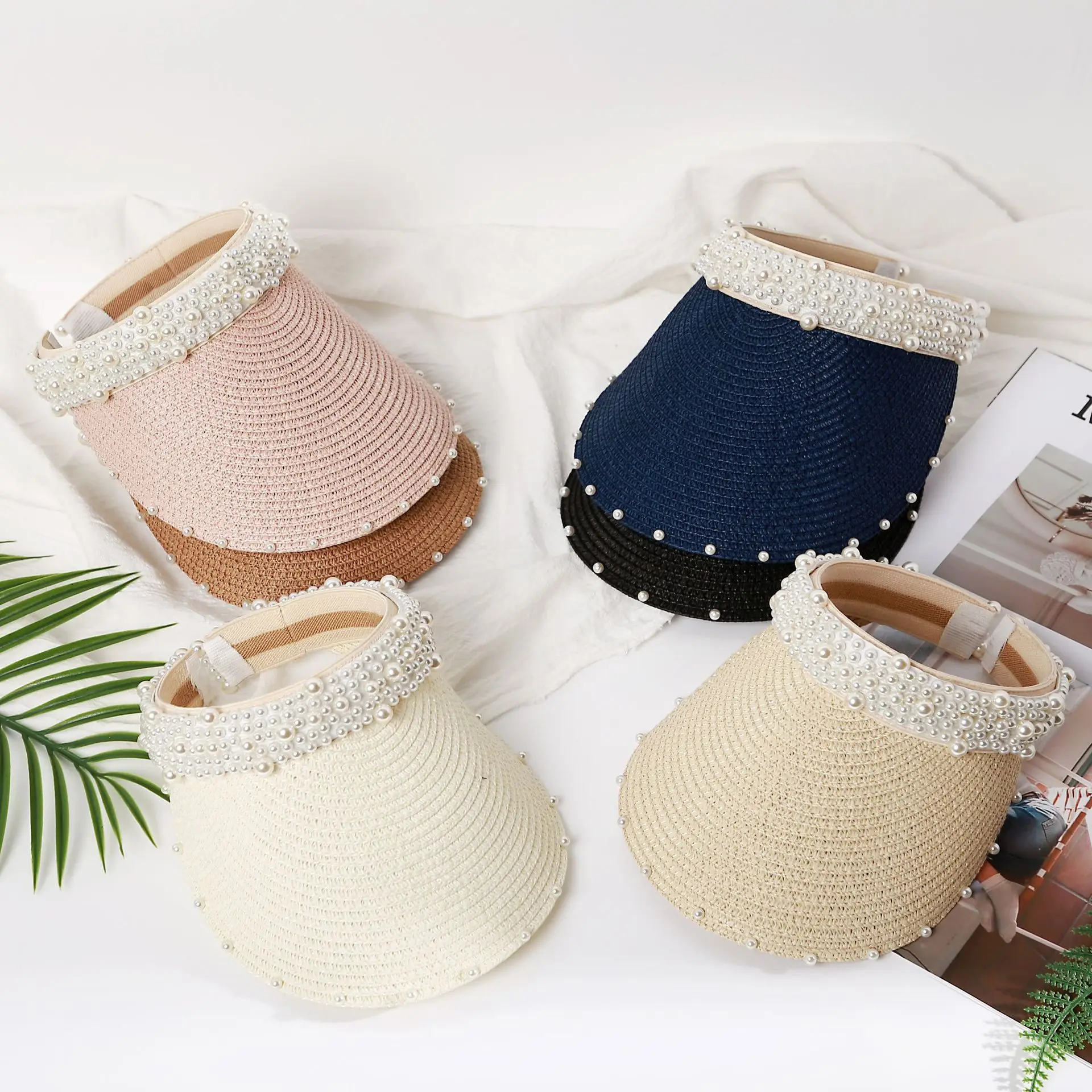 Empty Top Straw Hat for Women Summer Handmade Pearl Beach Big Eaves Sun Block Sun Hat Net Red No Top Flat Cap
Empty Top Straw Hat for Women Summer Handmade Pearl Beach Big Eaves Sun Block Sun Hat Net Red No Top Flat Cap