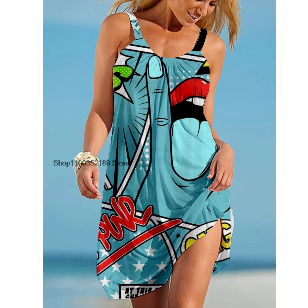 Summer Strap Beach Dress Bohemian Sleeveless Party Elegant Sundress Ladies Casual Loose Sleeveless O Neck A-Line Holiday Dress
Summer Strap Beach Dress Bohemian Sleeveless Party Elegant Sundress Ladies Casual Loose Sleeveless O Neck A-Line Holiday Dress