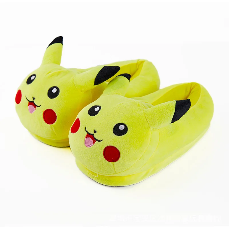 2022 Takara Tomy Kawaii Pokemon Cartoon Pikachu плюшевые тапочки домашние домашняя теплая зимняя