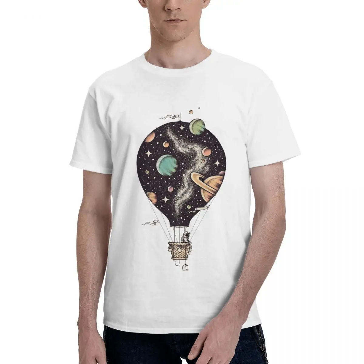 

Moon Travel The Clockwork Menagerie (Teal) 1 Adult T-shirt Round neck Top tee Novelty Joke High grade Home USA Size
