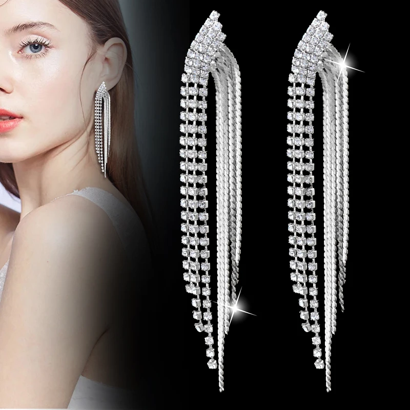 LEEKER Vintage Long Tassel Women Drop Earrings Black Gun Yellow Gold Silver Color Cubic Zirconia Earrings Party Jewelry ZD1 XS8
LEEKER Vintage Long Tassel Women Drop Earrings Black Gun Yellow Gold Silver Color Cubic Zirconia Earrings Party Jewelry ZD1 XS8