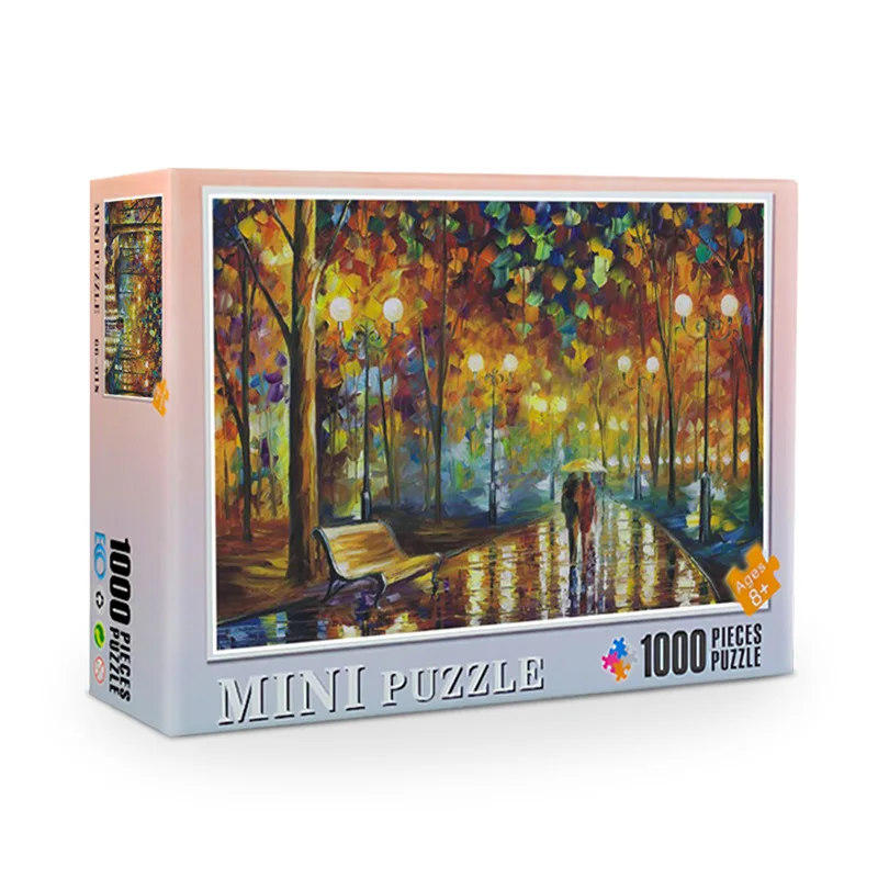 Puzzle 1000 pcs couple walking on street surrounded with trees while holding umbrella for Christmas Holidays Walk in The Rainy
Puzzle 1000 pcs couple walking on street surrounded with trees while holding umbrella for Christmas Holidays Walk in The Rainy